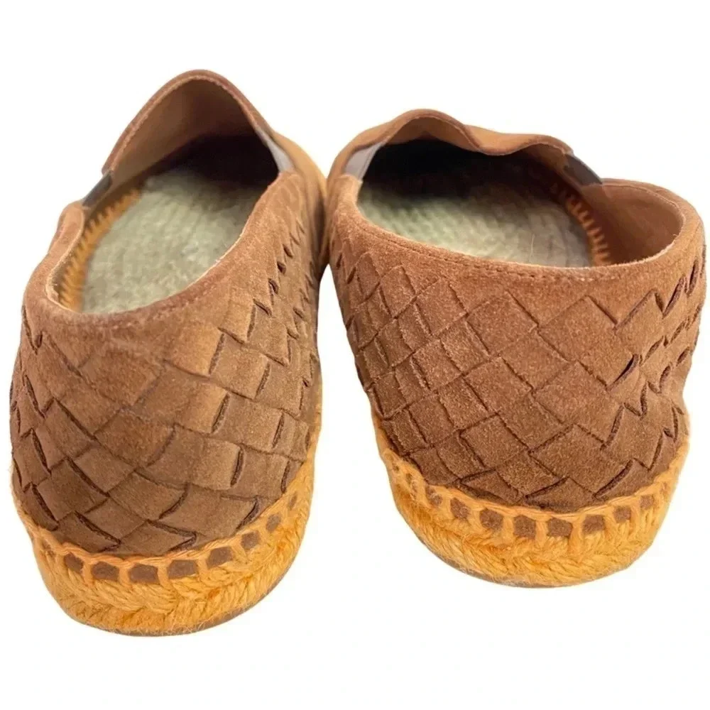 Bottega Veneta Intrecciato Suede Woven Espadrilles Mens 38 = US 5 Warm Tan EUC
